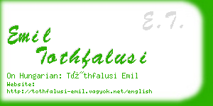 emil tothfalusi business card